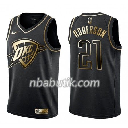NBA Mænd Trøje Oklahoma City Thunder Andre Roberson 21 Nike Sort Golden Edition Swingman NBA Mænd Trøje Oklahoma City Thunder Andre Roberson 21 Nike Sort Golden Edition Swingman